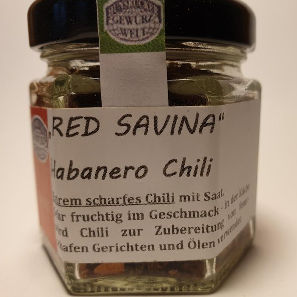 Habanero Chili "Red Savina" geschrotet - extrem scharf - 13 g